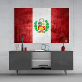 Peru Flag Glass Wall Art