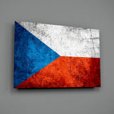 Flag of Czech Republic Glass Wall Art