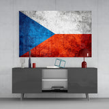 Flag of Czech Republic Glass Wall Art