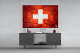 Flag of Switzerland Glass Wall Art