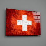 Flag of Switzerland Glass Wall Art