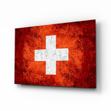 Flag of Switzerland Glass Wall Art