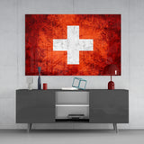 Flag of Switzerland Glass Wall Art