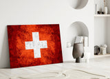 Flag of Switzerland Glass Wall Art