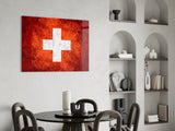 Flag of Switzerland Glass Wall Art