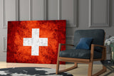 Flag of Switzerland Glass Wall Art