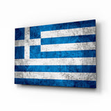 Flag of Greece Glass Wall Art