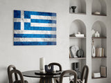 Flag of Greece Glass Wall Art