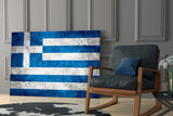 Flag of Greece Glass Wall Art