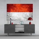 Flag of Indonesia Glass Wall Art