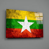 Flag of Myanmar Glass Wall Art