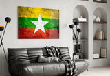 Flag of Myanmar Glass Wall Art