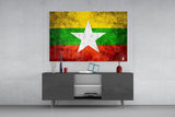 Flag of Myanmar Glass Wall Art