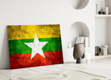 Flag of Myanmar Glass Wall Art