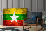 Flag of Myanmar Glass Wall Art