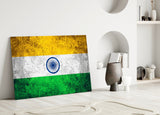 Flag of India Glass Wall Art