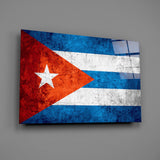 Flag of Cuba Glass Wall Art