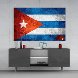 Flag of Cuba Glass Wall Art