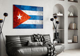 Flag of Cuba Glass Wall Art