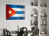 Flag of Cuba Glass Wall Art