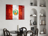 Flag of Peru Glass Wall Art