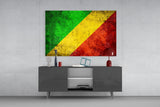 Flag of Republic of the Congo Glass Wall Art