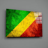 Flag of Republic of the Congo Glass Wall Art