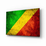 Flag of Republic of the Congo Glass Wall Art