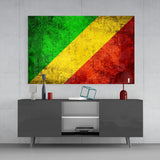 Flag of Republic of the Congo Glass Wall Art