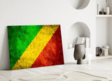 Flag of Republic of the Congo Glass Wall Art