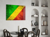 Flag of Republic of the Congo Glass Wall Art