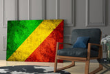 Flag of Republic of the Congo Glass Wall Art