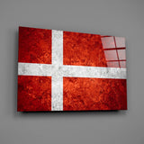 Flag of Denmark Glass Wall Art