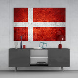 Flag of Denmark Glass Wall Art