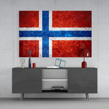 Flag of Norway Glass Wall Art