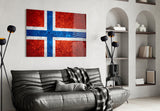 Flag of Norway Glass Wall Art