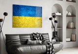 Flag of Ukraine Glass Wall Art