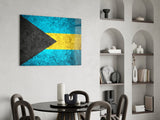 Flag of Bahamas Glass Wall Art