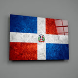 Flag of Dominic Republic Glass Wall Art