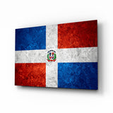 Flag of Dominic Republic Glass Wall Art