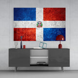 Flag of Dominic Republic Glass Wall Art