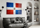 Flag of Dominic Republic Glass Wall Art