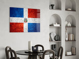 Flag of Dominic Republic Glass Wall Art