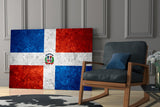 Flag of Dominic Republic Glass Wall Art