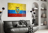 Flag of Ecuador Glass Wall Art