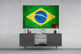 Flag of Brasil Glass Wall Art