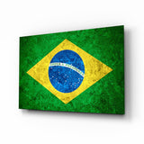 Flag of Brasil Glass Wall Art