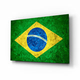 Flag of Brasil Glass Wall Art