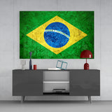 Flag of Brasil Glass Wall Art