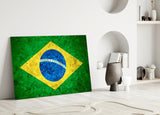 Flag of Brasil Glass Wall Art